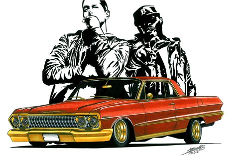 Drawing of lowriders - Lowriders is a 2016 American drama film directed by Ricardo de Montreuil, written by Elgin James and Cheo Hodari Coker, and starring Demián Bichir, Gabriel Chavarria, Theo Rossi, Melissa Benoist, Tony Revolori and Eva Longoria. It was released on May 12, 2017. The film received mixed reviews from critics and has grossed $6 million.